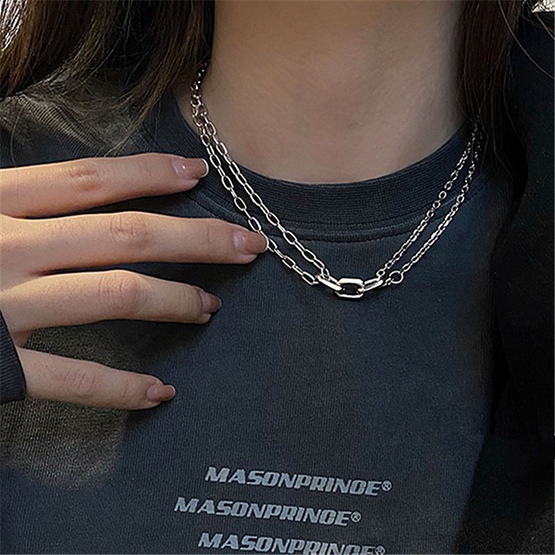 Stainless Steel Pendant Necklaces Splice Chain Small Design Sense