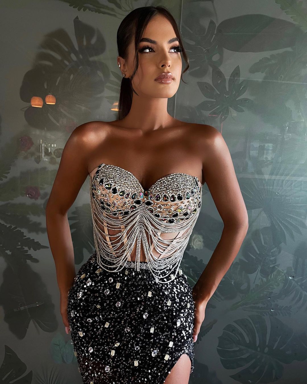 Aso Arabic Ebi Blak Mermaid Prom Dresses Beaded Crystals Sexy Evening Formal Party Second Reception Birthday Engagement Gowns Dress ZJ