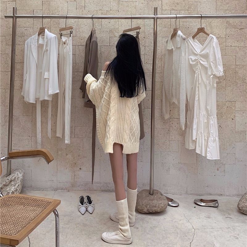 Womens Sweaters Winter Korean Style Sweaters Knitted Solid Color Pullovers Turtleneck Sweater Women Warm Off Shoulders Womens Clothes 220906