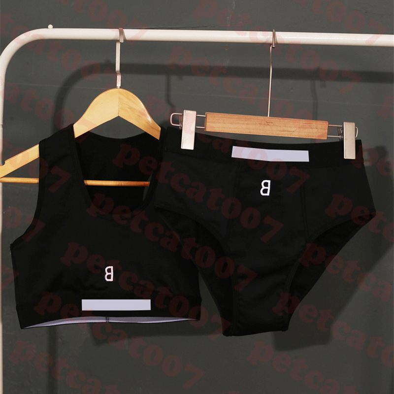 Letter Embroidered Swimsuit Tracksuit Bikini Womens Sports Tank Top Briefs Fashion Ladies Swimwear Two Colors