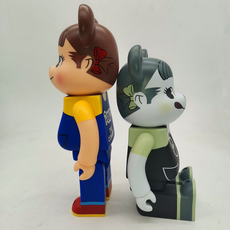 New 400% Bearbrick Action & Toy Figures Cosplay PEKA Milky Sister bear Hiroshi Fujiwara Flash Lighting MoMO Popobe For Collectors Medicom toys
