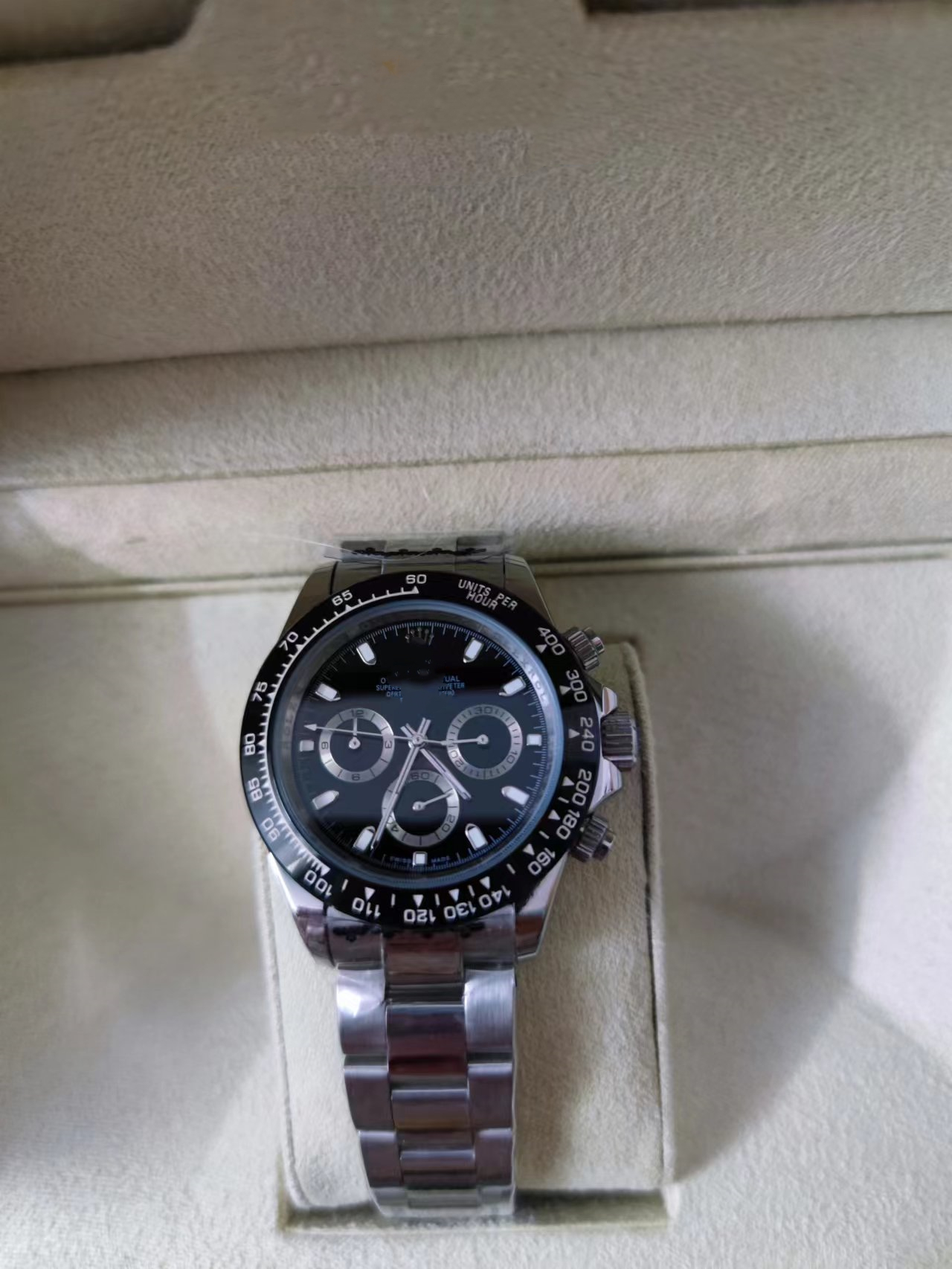 With original box Luxury Mens Watches 116500LN Watch Montre De Luxe Automatic Wristwatches Steel ring Bezel 316L Adustable Folding Buckle black dial