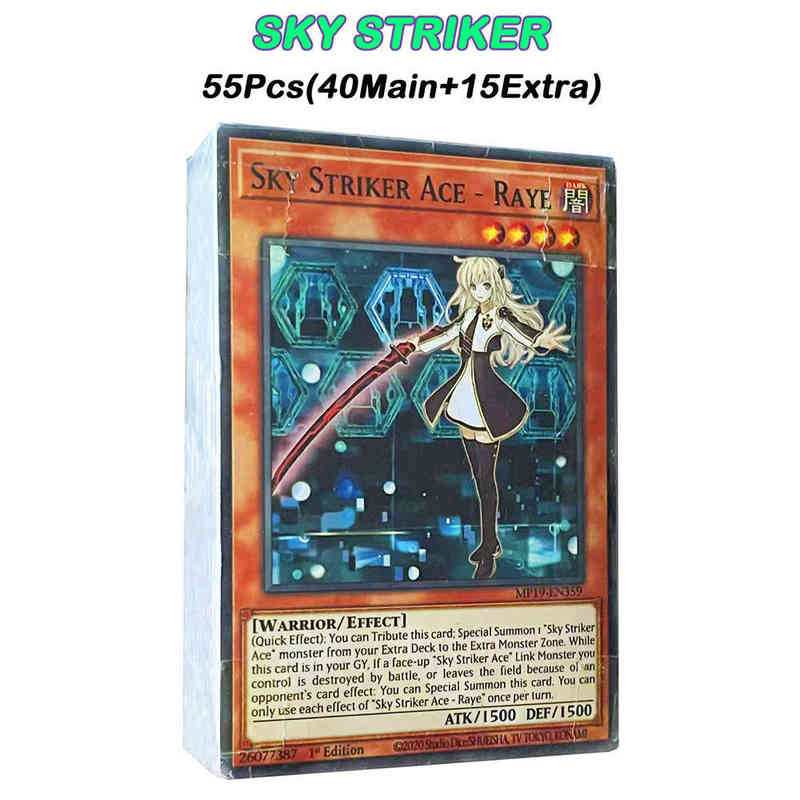 Card Games YU GI OH Board Game 55 Pcs/Set Yugioh Cards SKY STRIKER ACE Deck English Version Playing Card Game With Tin Box T220905
Card Games YU GI OH Board Game 55 Pcs/Set Yugioh Cards SKY STRIKER ACE Deck English Version Playing Card Game With Tin Box T220905