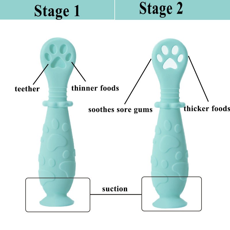 Cups Dishes Utensils 2PCS Set Pre Spoon Baby Set BPA Free Silicone Self Feeding Utensil Weaning for Kids Ages 6 Months 220906
