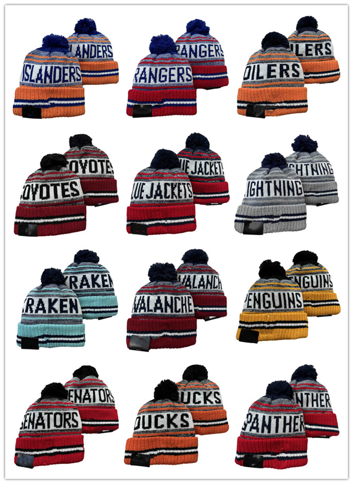 New Hockey Beanies 2022 Knit Hat Cuffed Cap Football Basketball Teams Knits Hats Mix And Match All Caps