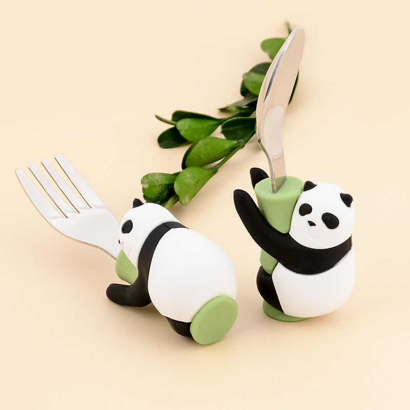 Cups Dishes Utensils Lofca Baby Silicone Spoons Panda Fork Sloth Feeding Food Learn To Eat Children s Tableware BPA Free L220906