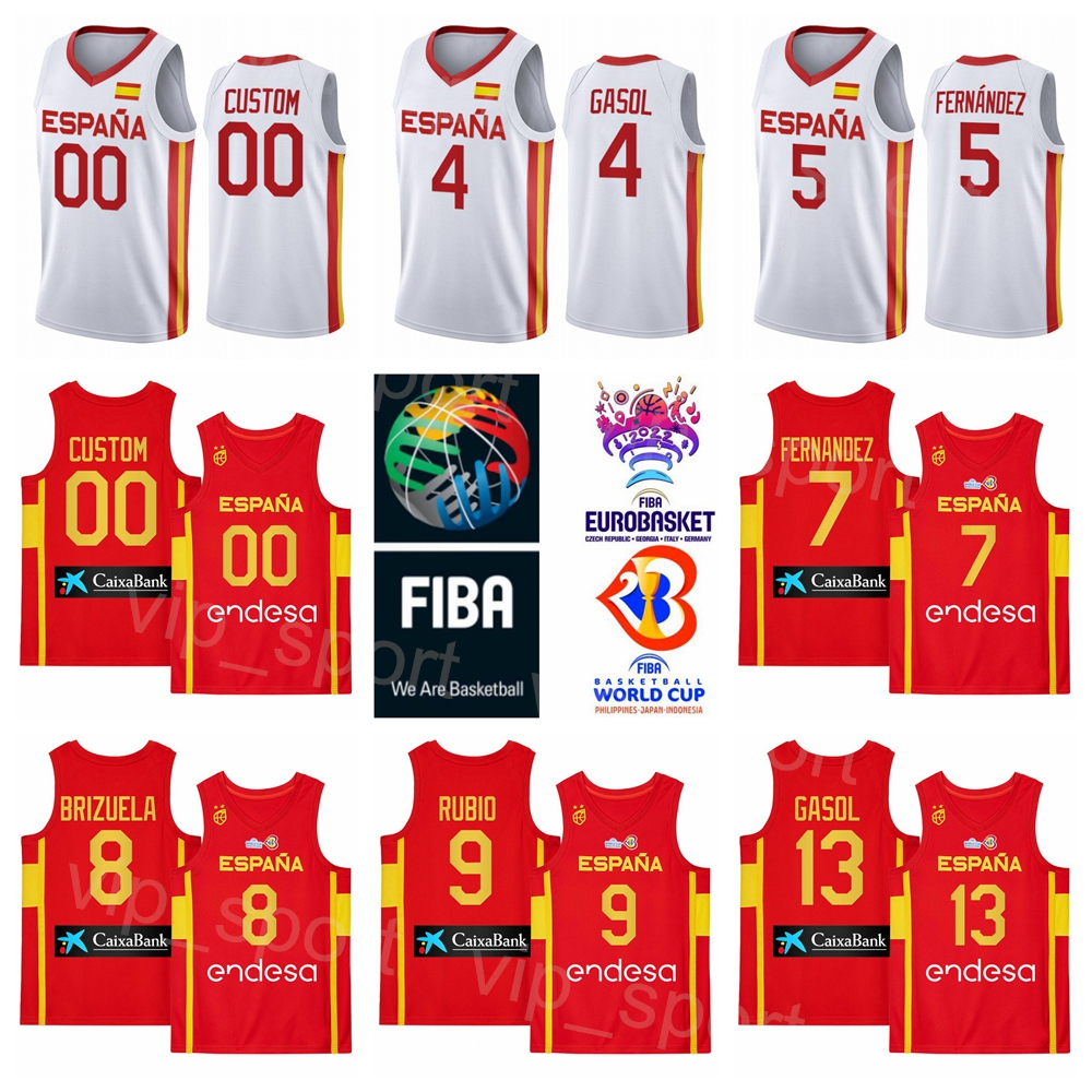 Printed 2022 EuroBasket Basketball Spain Jersey Team Espana 14 Willy Hernangomez 7 Jaime Fernandez 2 Lorenzo Brown 16 Usman Garuba 5 Rudy Fernandez 4 Pau Gasol 16, With world cup patch
Printed 2022 EuroBasket Basketball Spain Jersey Team Espana 14 Willy Hernangomez 7 Jaime Fernandez 2 Lorenzo Brown 16 Usman Garuba 5 Rudy Fernandez 4 Pau Gasol 16, With world cup patch