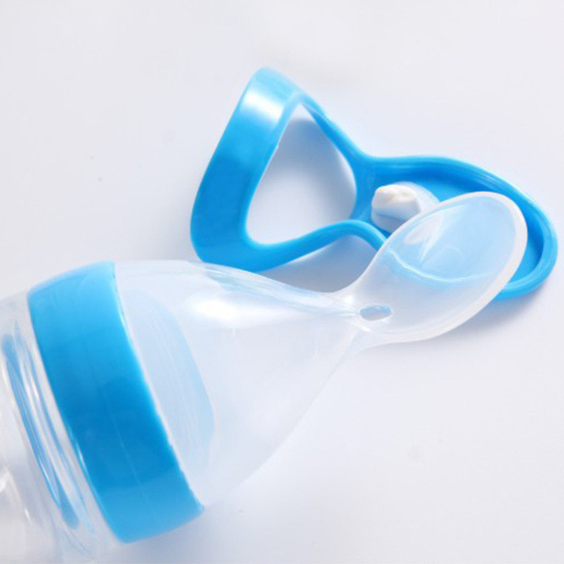 Cups Dishes Utensils 1pc Pressing Type Infant Children Training Feeding Baby Bottle Spoon Custard Feeder for Puree Vegetable Juices Egg 220906