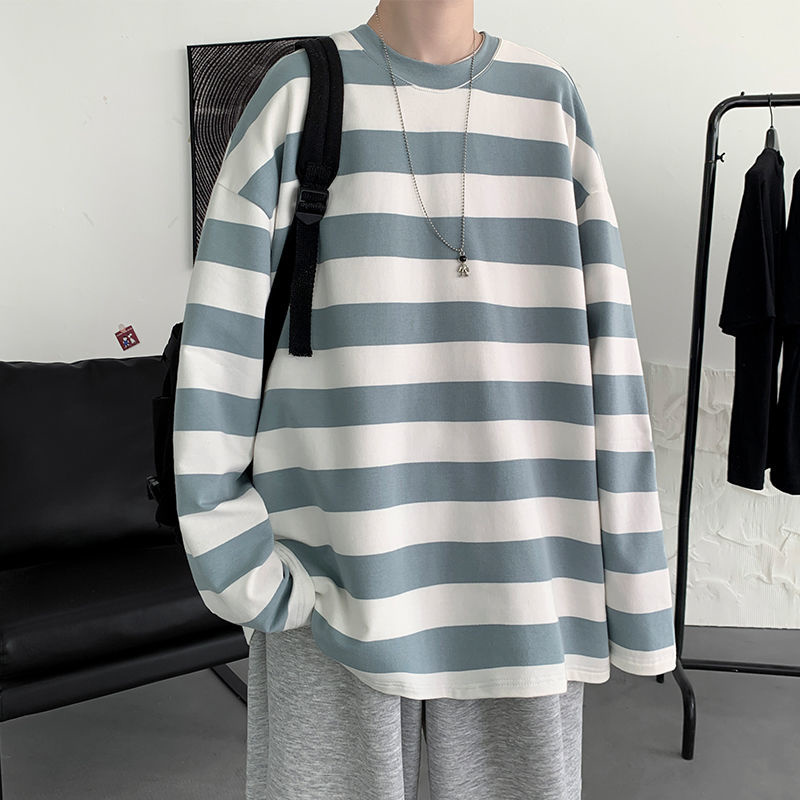 Men's T-Shirts Privathinker Harajuku Striped T shirts For Men Oversized Tees Man Casual Long Sleeve Tshirt Woman Loose Pullovers Tops 5XL 220906