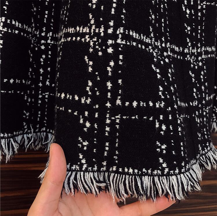 Two Piece Dress Arrival Korean Office Lady Elegant Knitting Suit Plaid Tassel Hem Long Skirts Two Piece Flare Sleeve Bow Sweater Sets 220906