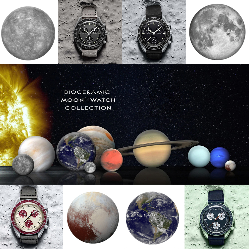 WITH BOX Moonswatch Automatic Quartz Watch Ladies Waterproof Planet Moon Men's Watches Chronograph Mission To Mercury 42mm couple Luxury Ladies Wristwatches, Pluto
WITH BOX Moonswatch Automatic Quartz Watch Ladies Waterproof Planet Moon Men's Watches Chronograph Mission To Mercury 42mm couple Luxury Ladies Wristwatches, Pluto