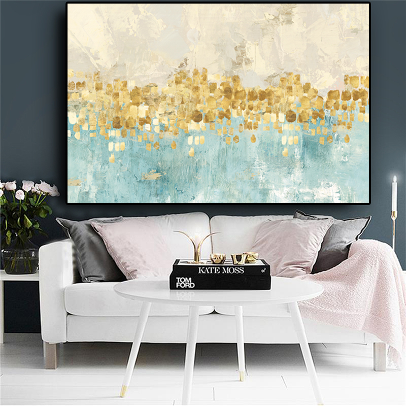 Gold Geometric BlueWave Abstract Oil Painting on Canvas Posters and Prints Nordic Wall Art Picture for Living Room Cuadros Decor
Gold Geometric BlueWave Abstract Oil Painting on Canvas Posters and Prints Nordic Wall Art Picture for Living Room Cuadros Decor