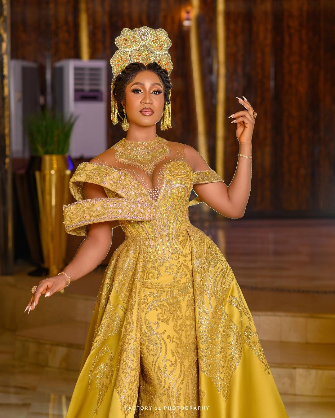 2022 Arabic Aso Ebi Gold Mermaid Prom Dresses Sequined Lace Evening Formal Party Second Reception Birthday Engagement Gowns Dress ZJ720