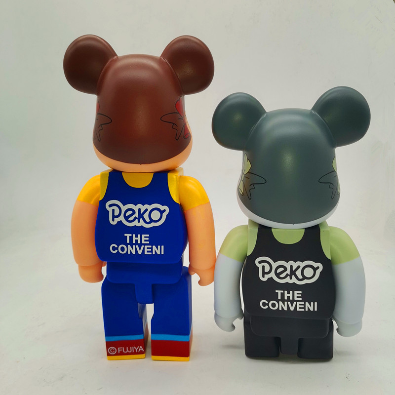 New 400% Bearbrick Action & Toy Figures Cosplay PEKA Milky Sister bear Hiroshi Fujiwara Flash Lighting MoMO Popobe For Collectors Medicom toys