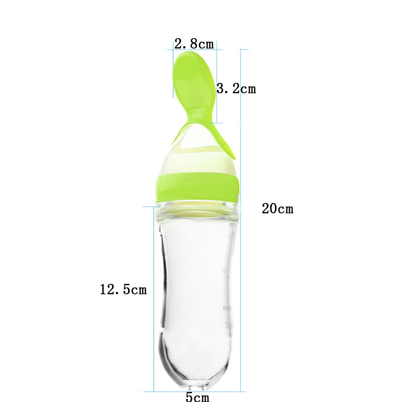 Cups Dishes Utensils 1pc Pressing Type Infant Children Training Feeding Baby Bottle Spoon Custard Feeder for Puree Vegetable Juices Egg 220906