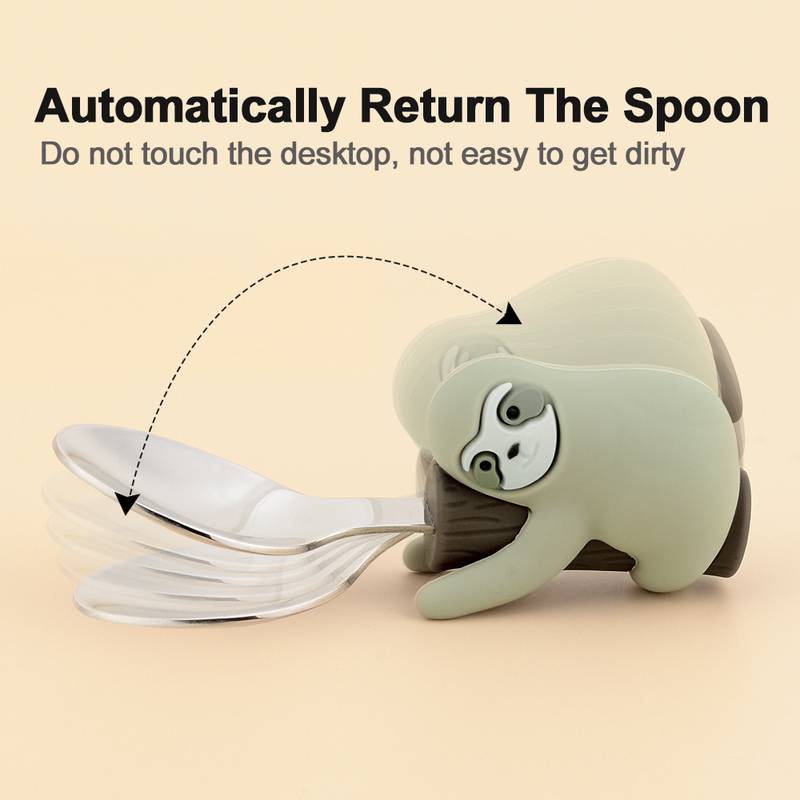 Cups Dishes Utensils Lofca Baby Silicone Spoons Panda Fork Sloth Feeding Food Learn To Eat Children s Tableware BPA Free L220906