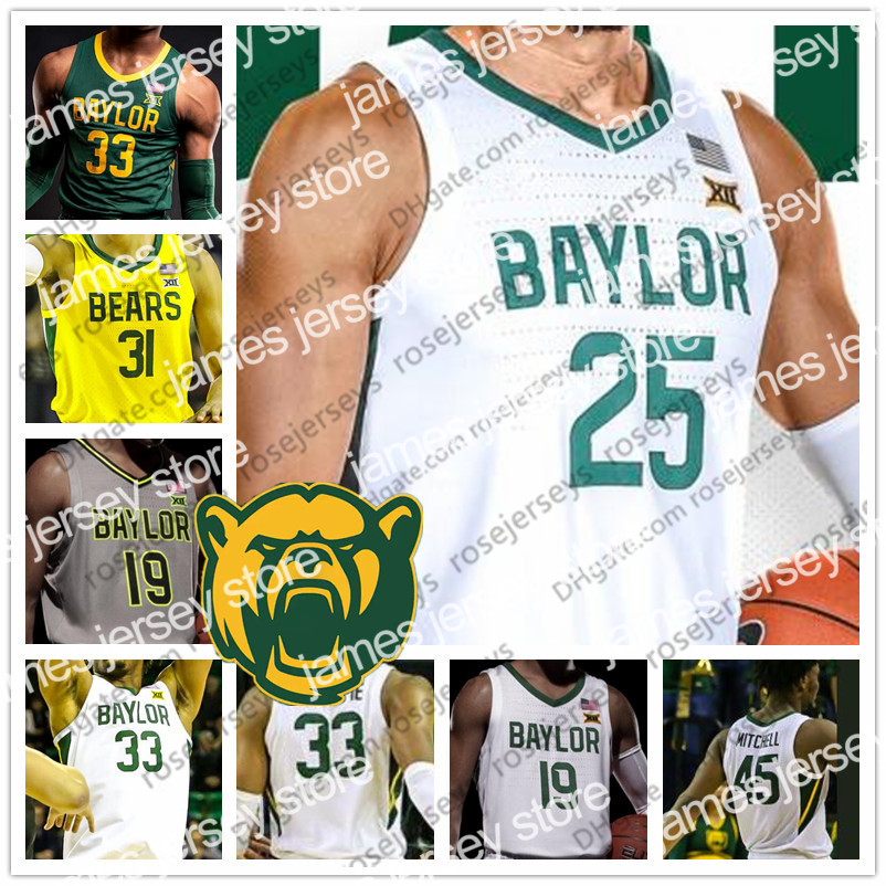 College Basketball Wears Customized 2022 Baylor Bears Basketball Jersey 0 Flo Thamba 3 Dale Bonner 5 Turner 23 Jonathan Tchamwa Tchatchous Men Women Youth Kids