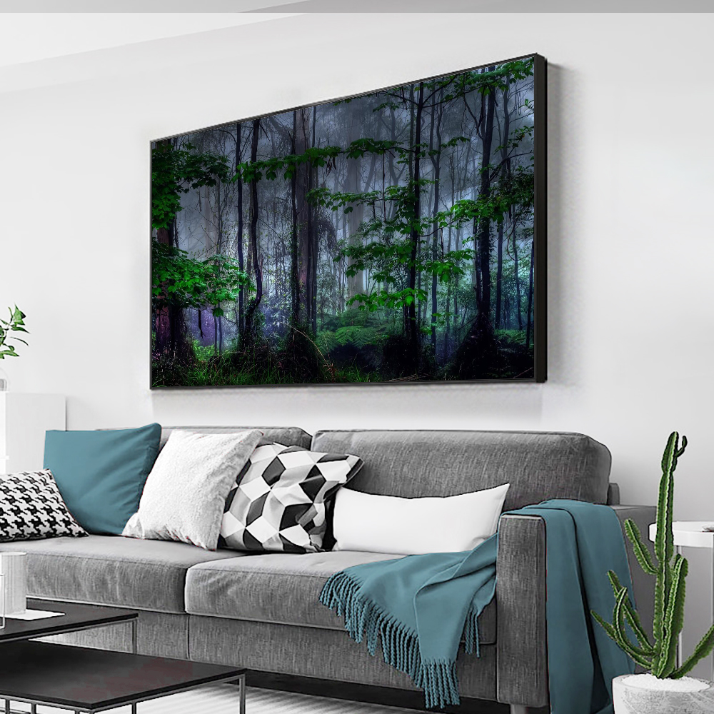 Abstract Green Forest Canvas Painting Modern Nordic Lansscape Posters And Prints Wall Art Picture For Living Room Home Decor