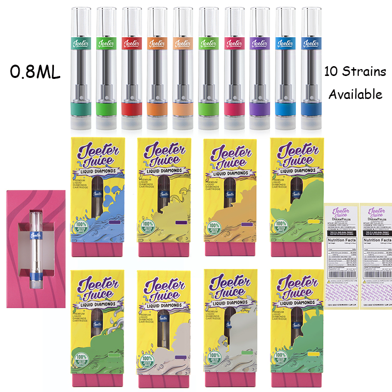 Jeeter Carts 0.8ml Atomizers Vape Cartridges Yellow Foldable Box Packaging 510 Thread Vape Pen Wax Vaporizer E Cigarette Empty 10 Strains Available
Jeeter Carts 0.8ml Atomizers Vape Cartridges Yellow Foldable Box Packaging 510 Thread Vape Pen Wax Vaporizer E Cigarette Empty 10 Strains Available