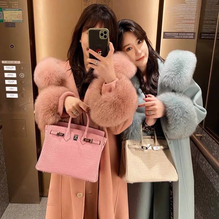 Women's Wool Blends Women Winter Coat Wool Long Cashmere Coat Elegant Fall Korean Real Fur Collar Hooded Women's Double-sided Woolen Coat 22