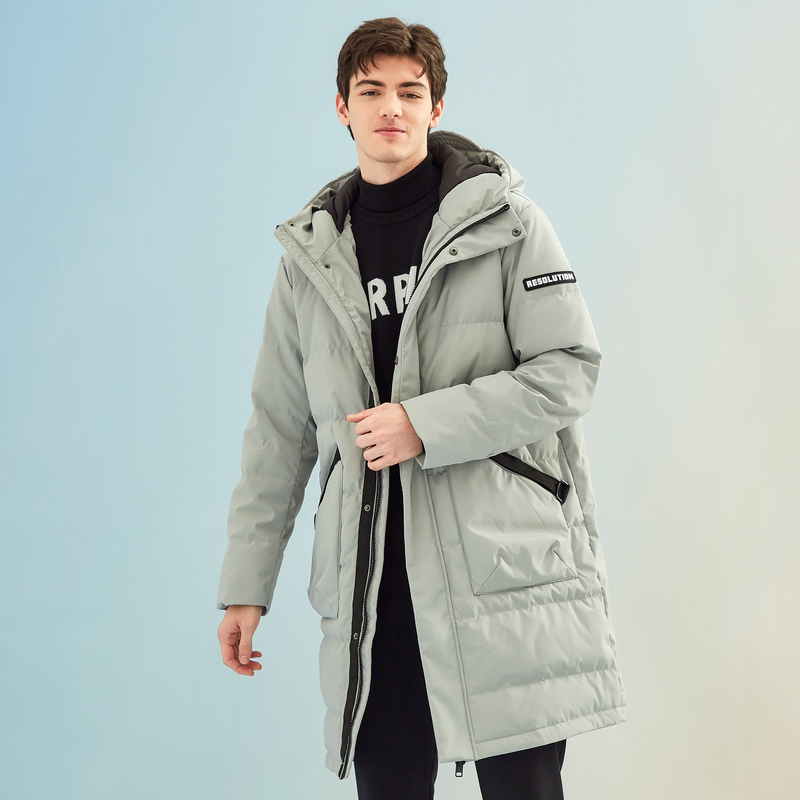 Men's Down Parkas Metersbonwe Long Down Winter Jackets Business Hooded Thick Winter Down Coat Men Solid Fashion Overcoat Outerwear Warm 220906