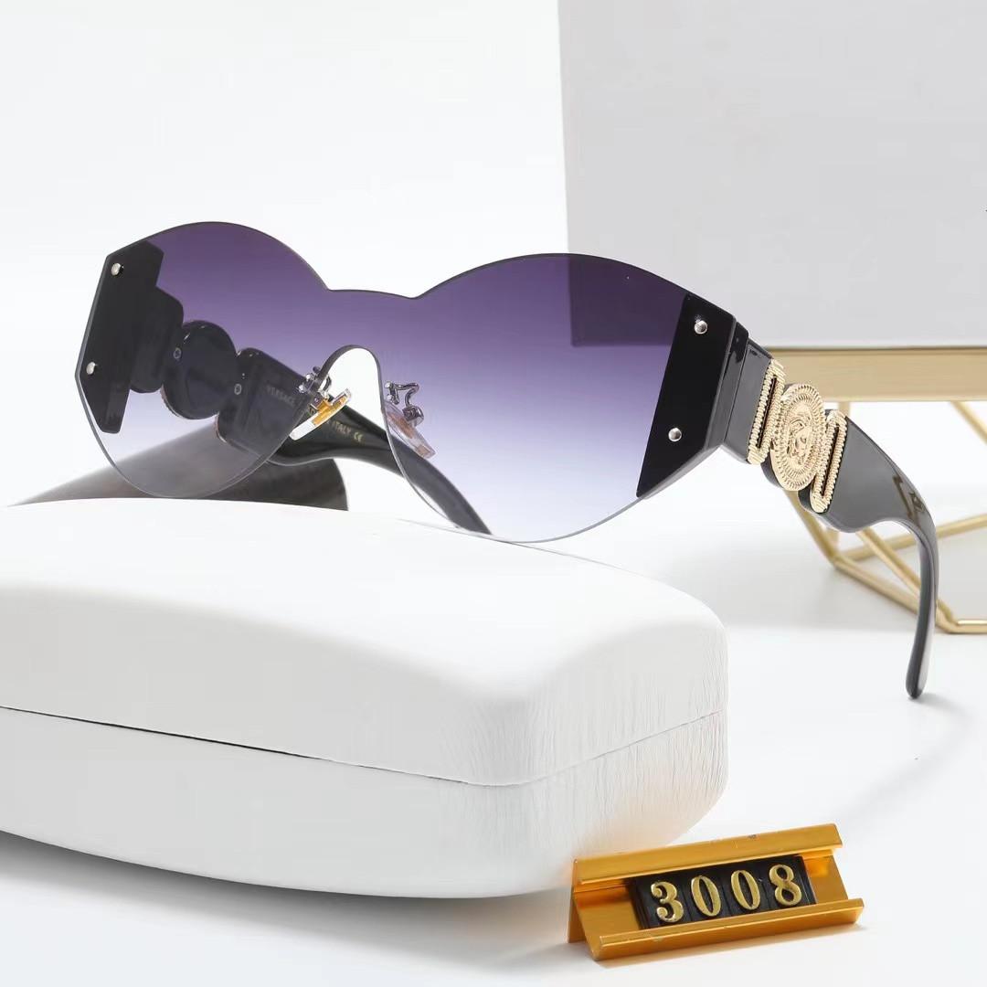 New Women Oval Sunglasses Designer Classic Medusa Decorative Temples Gold Beach Ladies Driving Outdoor UV400 frameless sun Eyewear
