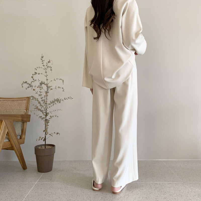 Womens Two Piece Pants Autumn Winter Oversized WomensTracksuit Oneck Long Sleeve Pullover Sweater Tops Wide Leg Pants Two Piece Set Women Korean 22090