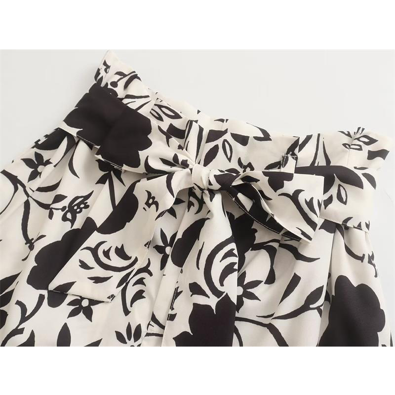 Womens Two Piece Pants Suits 2 Set Elegant Chic Women Printed Slim Fit VNeck High Waist Casual Vacation Youth 220906