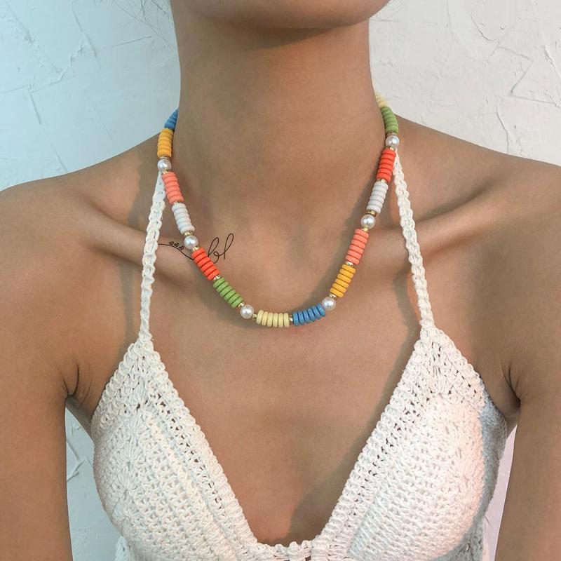 Choker Lalynnly Sweet Handmade Colorful Clavicle Chain Refreshing Imitation Round Pearl Necklace Women's Neck Jewelry N8837
Choker Lalynnly Sweet Handmade Colorful Clavicle Chain Refreshing Imitation Round Pearl Necklace Women's Neck Jewelry N8837