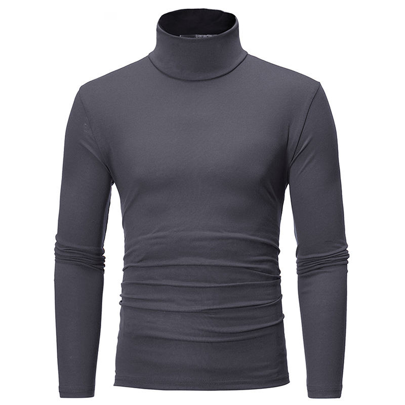 Men's TShirts Autumn Winter Men's Thermal Long Sleeve Roll Turtleneck TShirt Solid Color Tops Male Slim Basic Stretch Tee Top Tshirts 220905