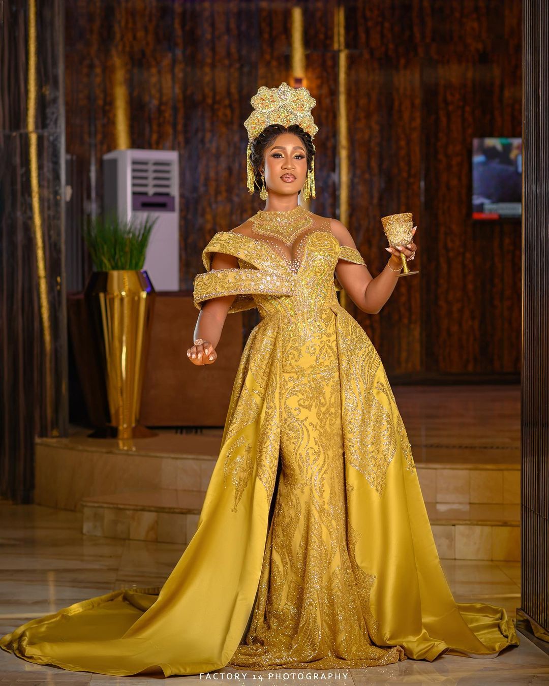 2022 Arabic Aso Ebi Gold Mermaid Prom Dresses Sequined Lace Evening Formal Party Second Reception Birthday Engagement Gowns Dress ZJ720