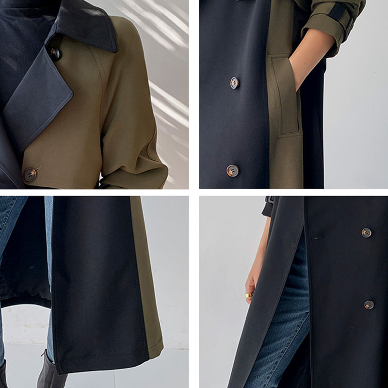 Women's Trench Coats European American Top Quality Autumn spring Trench Coat women Long Coat Simple Chic Classic Female Windbreaker FY112 220906