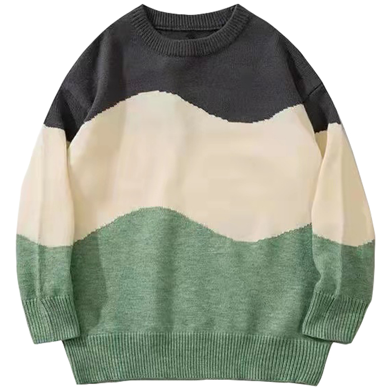 Men's Sweaters Men Knitted Patchwork Sweater Japanese Hip Hop Streetwear Retro Vintage Casual Loose Harajuku Oversized Pullover Sweaters 220906