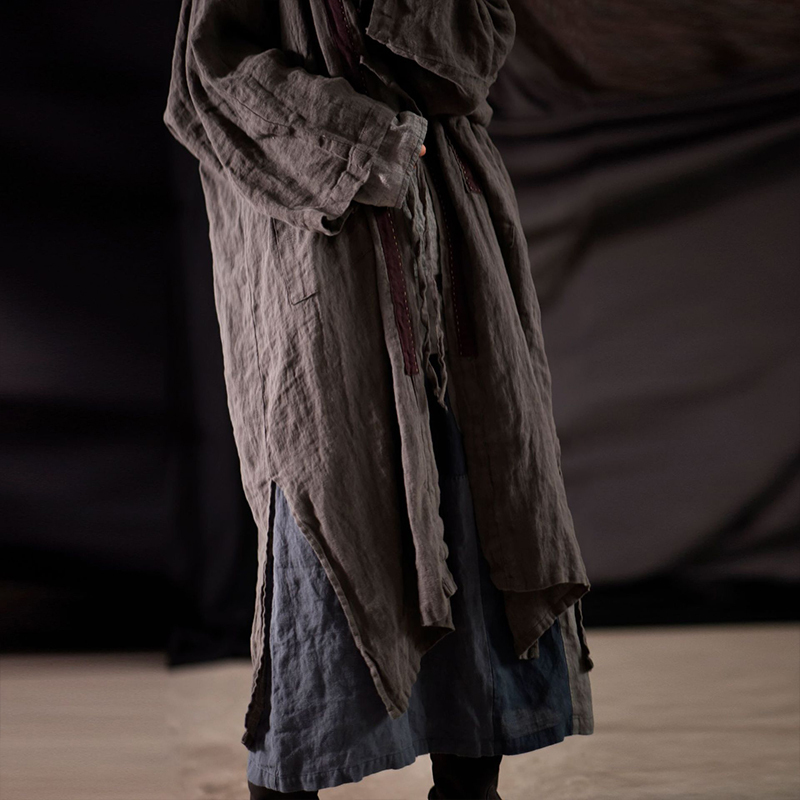 Women's Trench Coats Johnature Linen Vintage Patchwork Trench Loose Windbreaker Spring Retro Pockets Women Solid Color Long Coat 220906