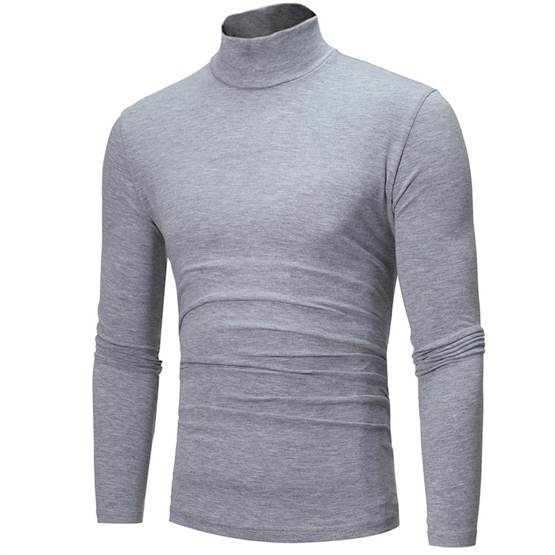 Men's TShirts Autumn Winter Men's Thermal Long Sleeve Roll Turtleneck TShirt Solid Color Tops Male Slim Basic Stretch Tee Top Tshirts 220905