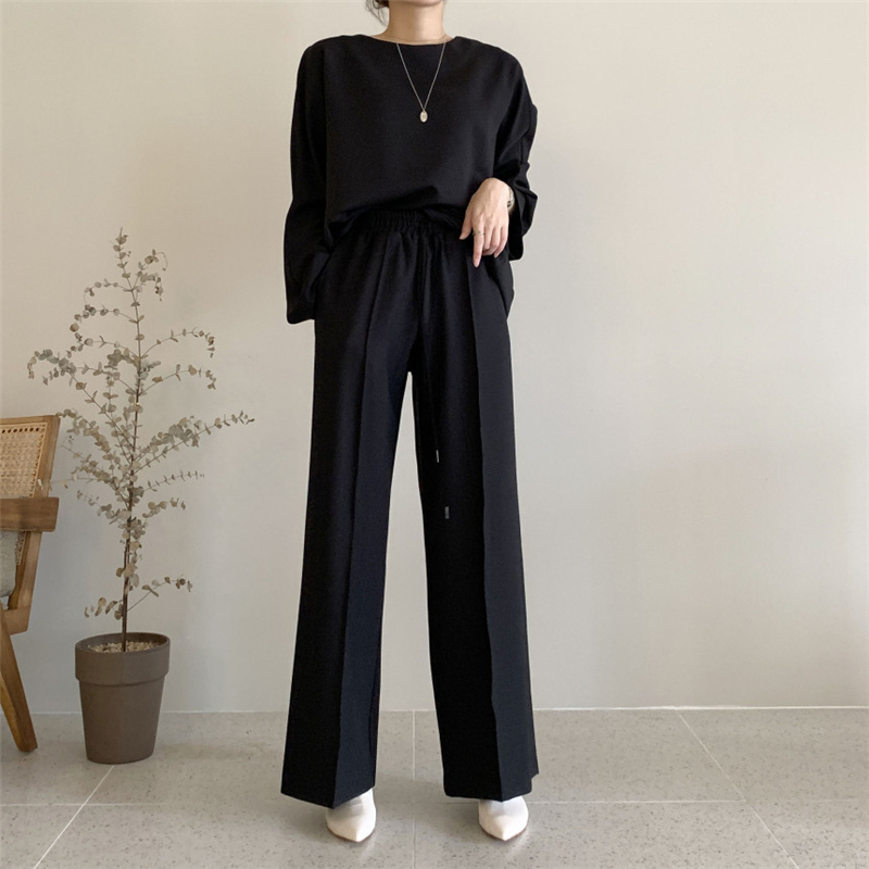 Womens Two Piece Pants Autumn Winter Oversized WomensTracksuit Oneck Long Sleeve Pullover Sweater Tops Wide Leg Pants Two Piece Set Women Korean 22090