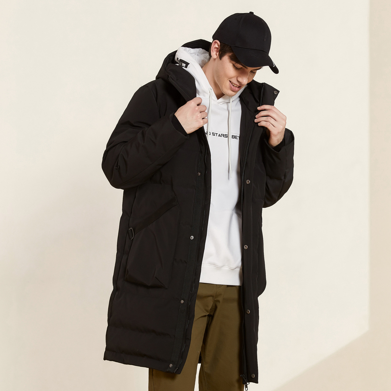 Men's Down Parkas Metersbonwe Long Down Winter Jackets Business Hooded Thick Winter Down Coat Men Solid Fashion Overcoat Outerwear Warm 220906