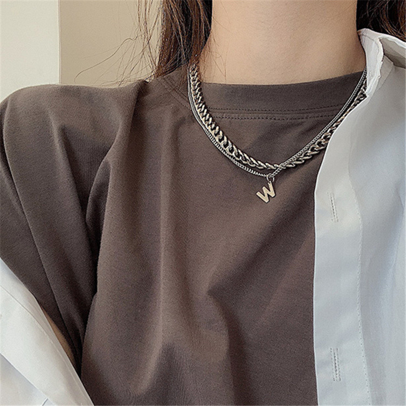 Stainless Steel Pendant Necklaces Splice Chain Small Design Sense