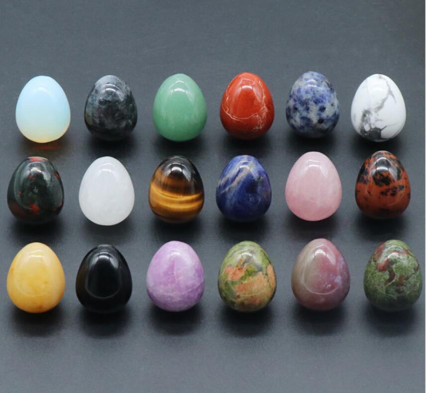 2CM Egg Shaped Statue Natural Stone Carved Ornament Rose Quartz Healing Crystal Gem craft Gift Room Decoration