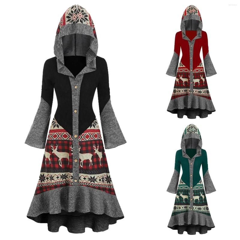 Casual Dresses Christmas Cape Dress Women Fashion Elk Print Winter Hooded Wool Party Cotton Spun Button Plaid Stitching Robe Jacket, Black
Casual Dresses Christmas Cape Dress Women Fashion Elk Print Winter Hooded Wool Party Cotton Spun Button Plaid Stitching Robe Jacket, Black