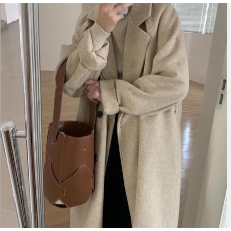 Women's Wool Blends Woolen coat female medium length small temperament woolen coat 220906