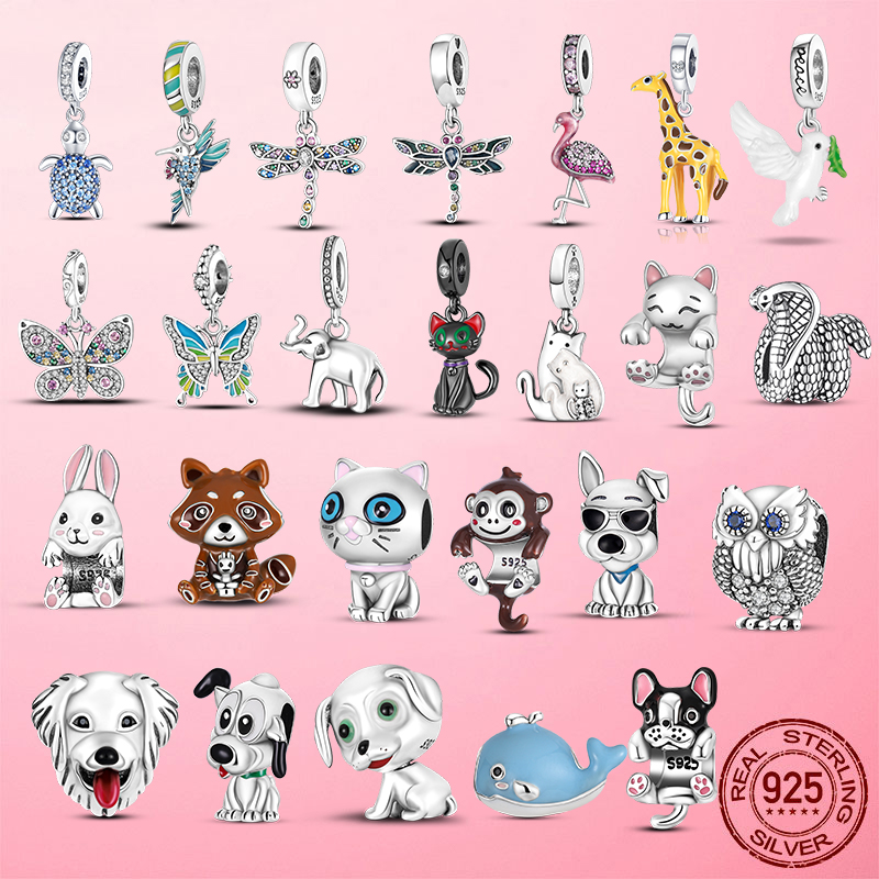 925 Silver Charm Beads Dangle Dog Cat plata charms of ley Bead Fit Pandora Charms Bracelet DIY Jewelry Accessories
925 Silver Charm Beads Dangle Dog Cat plata charms of ley Bead Fit Pandora Charms Bracelet DIY Jewelry Accessories