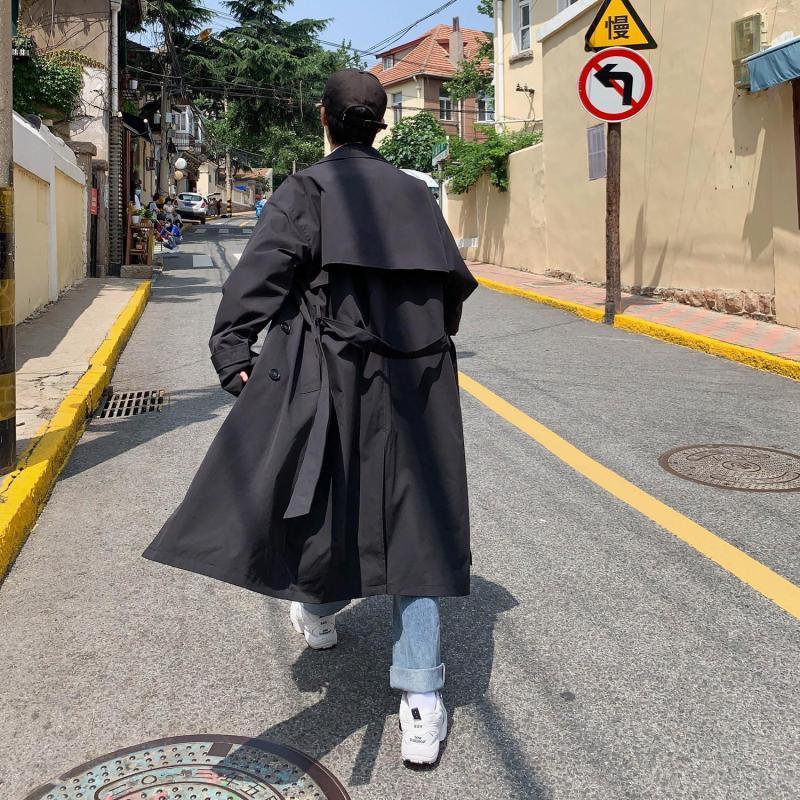 Men's Trench Coats M-5XL Autumn Plus Size Men Windbreaker Streetwear Jacket Outwear Double Breasted Long Sleeve Men Trench Coat Clothing Man XXXX