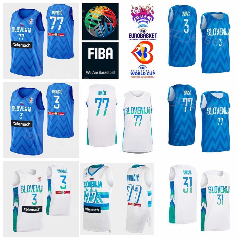 Screen Print Slovenia Basketball 3 Goran Dragic Jersey 2022 EuroBasket 10 Mike Tobey 11 Jaka Blazic 30 Zoran Dragic 8 Edo Muric Luka Doncic 77 Blue White National Team, Navy
Screen Print Slovenia Basketball 3 Goran Dragic Jersey 2022 EuroBasket 10 Mike Tobey 11 Jaka Blazic 30 Zoran Dragic 8 Edo Muric Luka Doncic 77 Blue White National Team, Navy