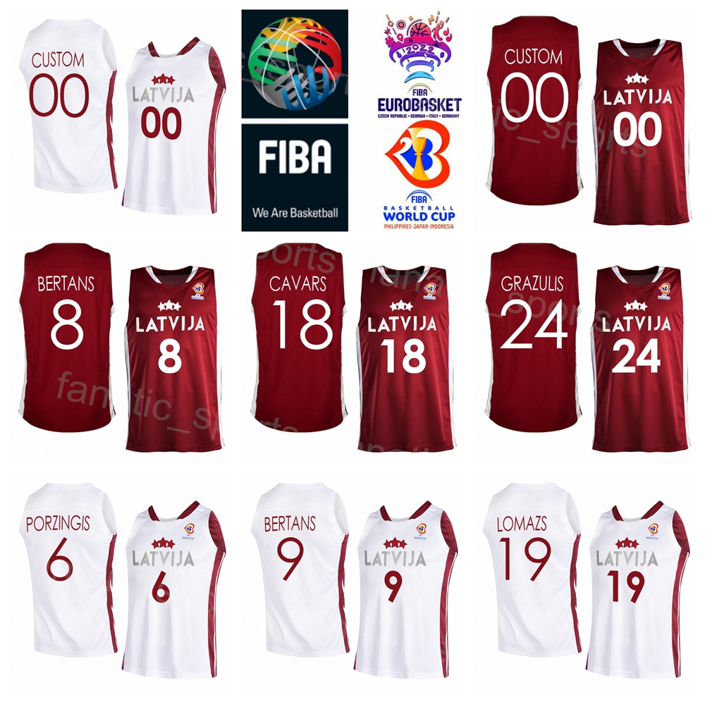 Print Latvia EuroBasket Basketball Dairis Bertans Jersey 9 National Team Andrejs Grazulis 24 Davis Bertans 8 Klavs Cavars 18 Kristaps Porzingis 6 Rihards Lomazs 19, Red
Print Latvia EuroBasket Basketball Dairis Bertans Jersey 9 National Team Andrejs Grazulis 24 Davis Bertans 8 Klavs Cavars 18 Kristaps Porzingis 6 Rihards Lomazs 19, Red