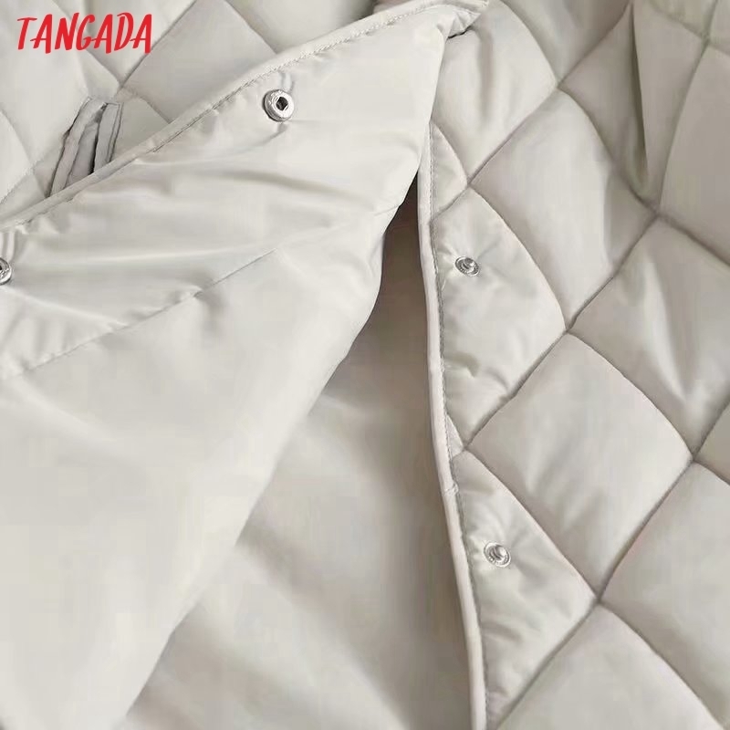 Women's Down Parkas Tangada Women Beige Oversize Long Hood Parkas Autumn Winter Long Sleeve Buttons Pockets Female Warm Coat 6W02 220906