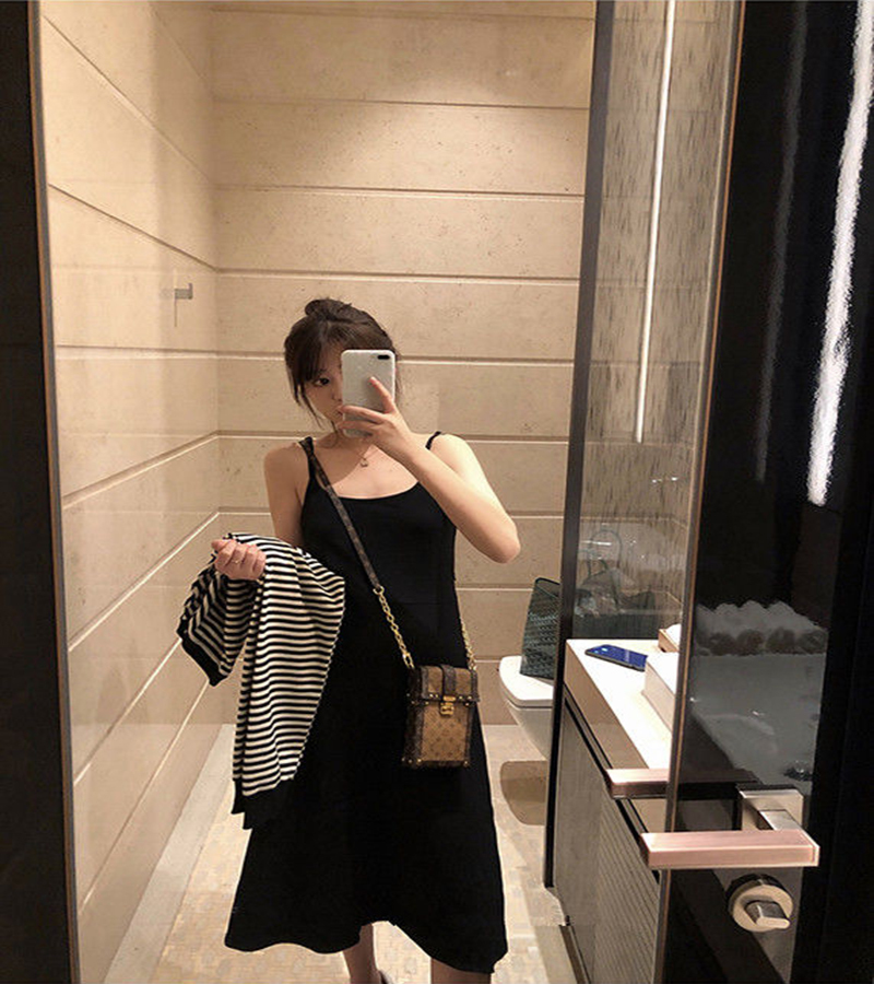 Two Piece Dress Women Sets Oneck Sweatshirt Pullover Striped Tank Dress Korean Style Trendy Casual Simple Street Wear High Quality Soft 220906