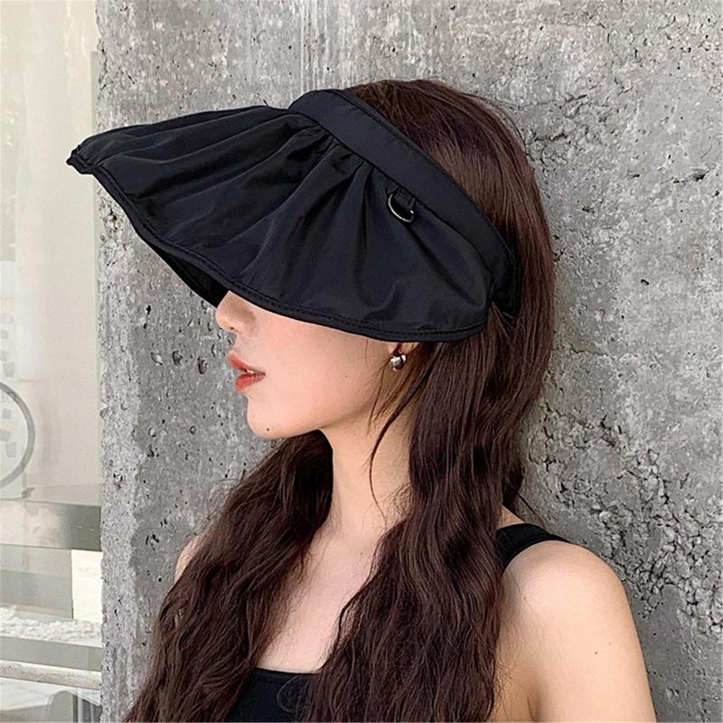 Wide Brim Hats Women Fashion Breathable Topless Beach Adjustable Shell Cap Sun Hat, Black
Wide Brim Hats Women Fashion Breathable Topless Beach Adjustable Shell Cap Sun Hat, Black