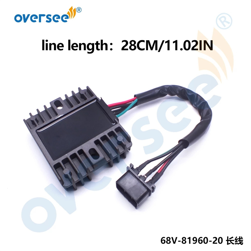 68V-81960 Voltage Regulator Rectifier Parts For Yamaha Outboard Motor F40HP-115HP 4T 68V-81960-20 Long Cable
68V-81960 Voltage Regulator Rectifier Parts For Yamaha Outboard Motor F40HP-115HP 4T 68V-81960-20 Long Cable
