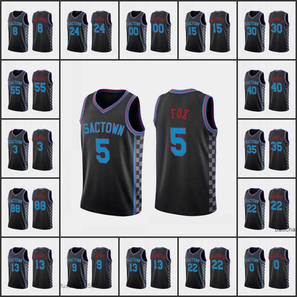 Printed Custom SacramentoKingsMen De'Aaron Fox Bogdan Bogdanovic Buddy Hield Marvin Bagley III CustomCityEdition Sactown Black Jersey
Printed Custom SacramentoKingsMen De'Aaron Fox Bogdan Bogdanovic Buddy Hield Marvin Bagley III CustomCityEdition Sactown Black Jersey